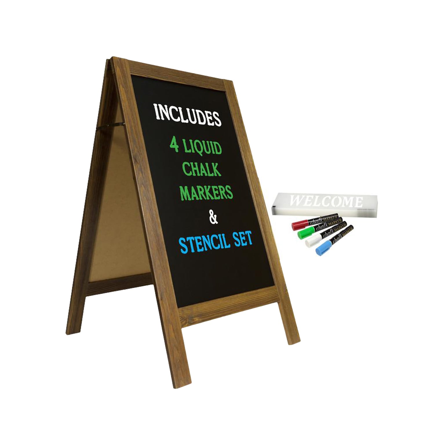 Excello Global Products A-Frame Chalkboard, Rustic, 40 x 22 (GPP-0001)