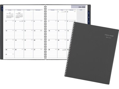 2022 Monthly Planner by AT-A-GLANCE 8-1/2" x 11" Large DayMinder Gray GC47007 