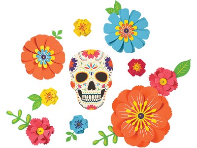 Amscan Dia De Los Muertos Floral Backdrop, Multicolor (244125)