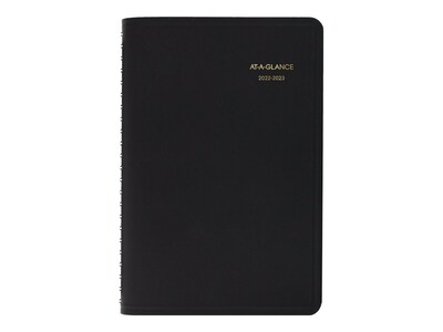 2022-2023 AT-A-GLANCE 5 x 8 Academic Daily Appointment Book, Black (70-807-05-23)
