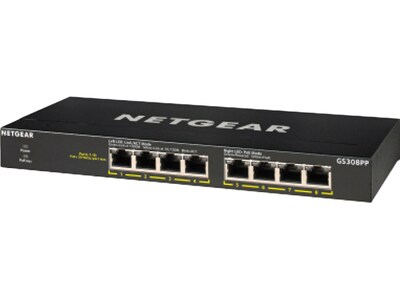 Netgear 300 Series 8-Port Gigabit Ethernet PoE Unmanaged Switch, 10/100/1000 Mbps, Black (GS308PP-10