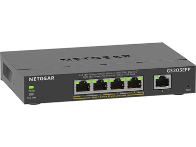 Netgear Plus 5-Port Gigabit Ethernet Managed Switch, 10/100/1000 Mbps (GS305EPP-100NAS)