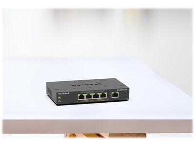 Netgear Plus 5-Port Gigabit Ethernet Managed Switch, 10/100/1000 Mbps (GS305EPP-100NAS)