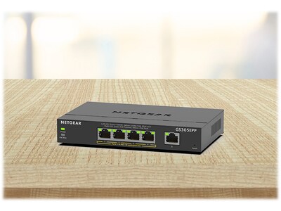 Netgear Plus 5-Port Gigabit Ethernet Managed Switch, 10/100/1000 Mbps (GS305EPP-100NAS)