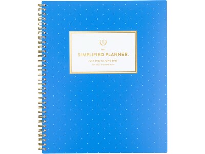 2022-2023 AT-A-GLANCE Simplified by Emily Ley Azure Pin Dot 8.5 x 11 Academic Monthly Planner, Blue/White (EL83-900A-23)