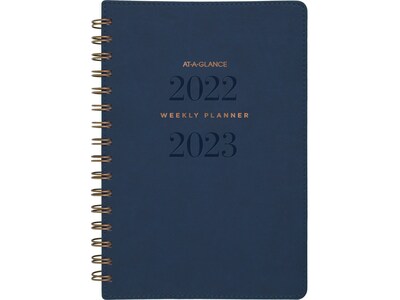 2022-2023 AT-A-GLANCE Signature 5.5 x 8.5 Academic Weekly & Monthly Planner, Navy (YP200A-20-23)