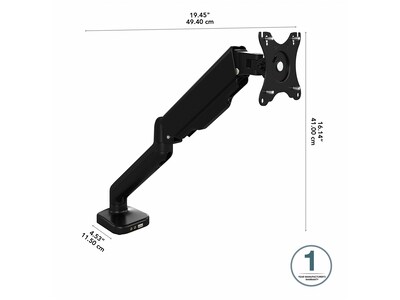 Bush Business Furniture Adjustable Monitor Arm, 17"-32", Satin Black (AC99890-03)