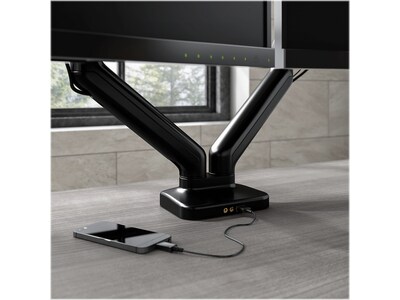 Bush Business Furniture Adjustable Dual Monitor Arm, 17"-32", Satin Black (AC99891-03)