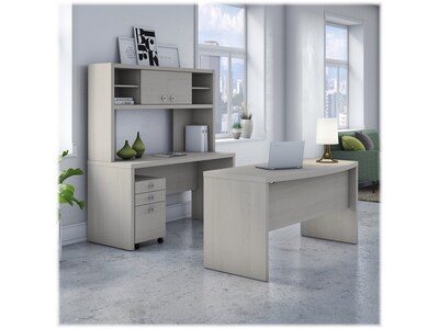 Office by kathy ireland Echo 60" Writing Desk with Mobile File Cabinet, Gray Sand (ECH036GS)