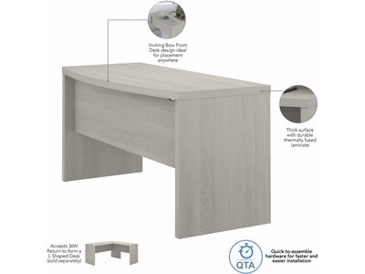 Office by kathy ireland Echo 60" Writing Desk with Mobile File Cabinet, Gray Sand (ECH036GS)