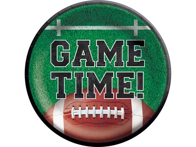 Amscan Tailgates and Touchdowns Football Plate, Green/Brown, 60/Pack (742097)