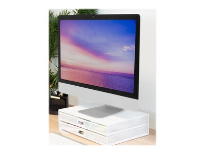 Mount-It! Riser with Storage, Up to 32" Monitor, White (MI-7365W)