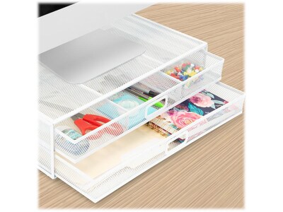 Mount-It! Riser with Storage, Up to 32" Monitor, White (MI-7365W)