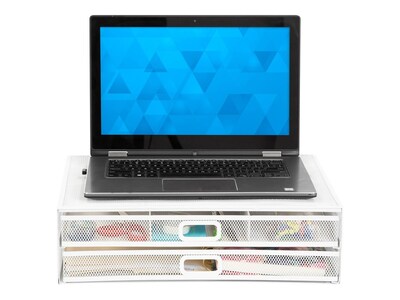 Mount-It! Riser with Storage, Up to 32" Monitor, White (MI-7365W)