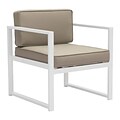 Zuo Golden Beach Arm Chair White & Taupe Pack of 2 (703810)