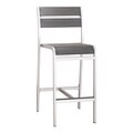 Zuo Megapolis Bar Armless Chair Brushed Aluminum Pack of 2 (703186)