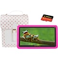 Linsay Kids 7 Tablet with Case, Kids Bag & microSD Card, Wi-Fi, 2 GB RAM, 64GB Android 13, Pink (