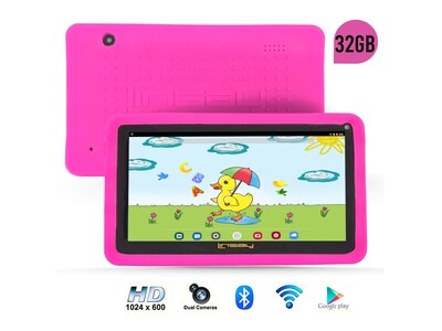 Linsay Kids' 7" Tablet with Case, Kids' Bag & microSD Card, Wi-Fi, 2 GB RAM, 64GB Android 13, Pink (F7UHDKIDSPIBSD)