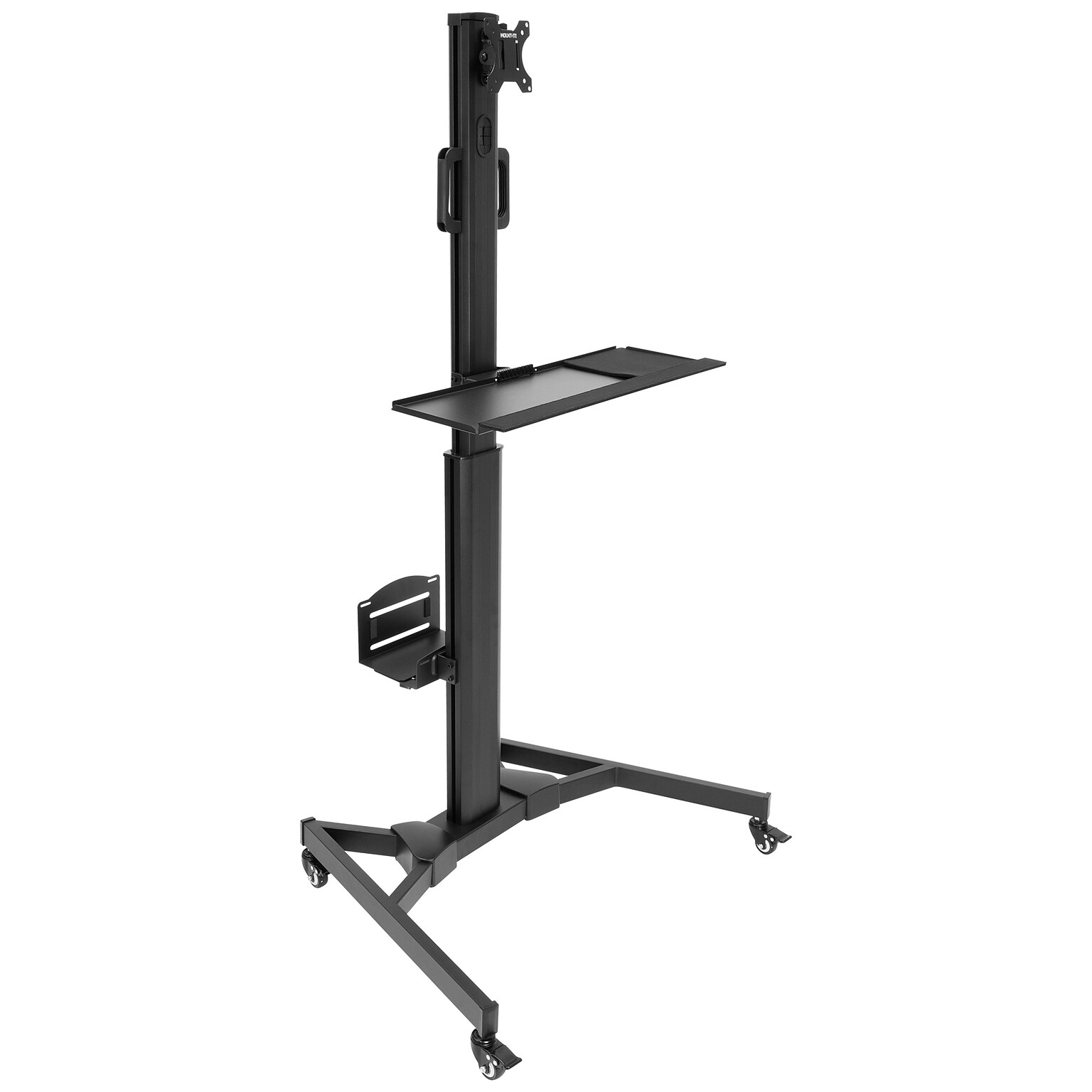 Mount-lt! Adjustable Monitor Cart, Up to 32, Black (MI-7985)