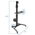 Mount-lt! Adjustable Monitor Cart, Up to 32, Black (MI-7985)