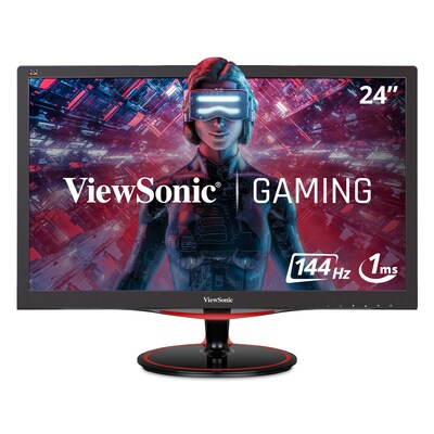 ViewSonic OMNI Gaming 24 1080p 1ms 144Hz LED Monitor, Red/Black (VX2458-MHD)