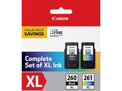 Canon 260XL/261XL Black and TriColor High Yield Ink Cartridge, 2/Pack (3706C005)