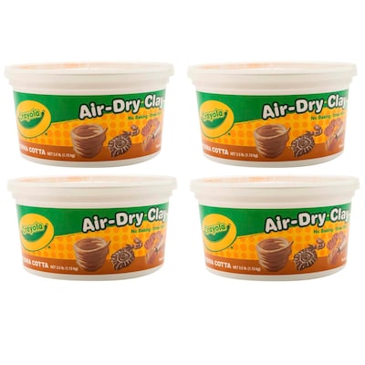 Air-Dry Clay, 2.5 lbs Resealable Bucket, White, Pack of 4