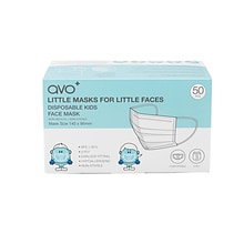 AVO+ 3-ply Disposable Face Mask, Kids, Blue, 50/Box, 40 Boxes/Case (TBN203191)
