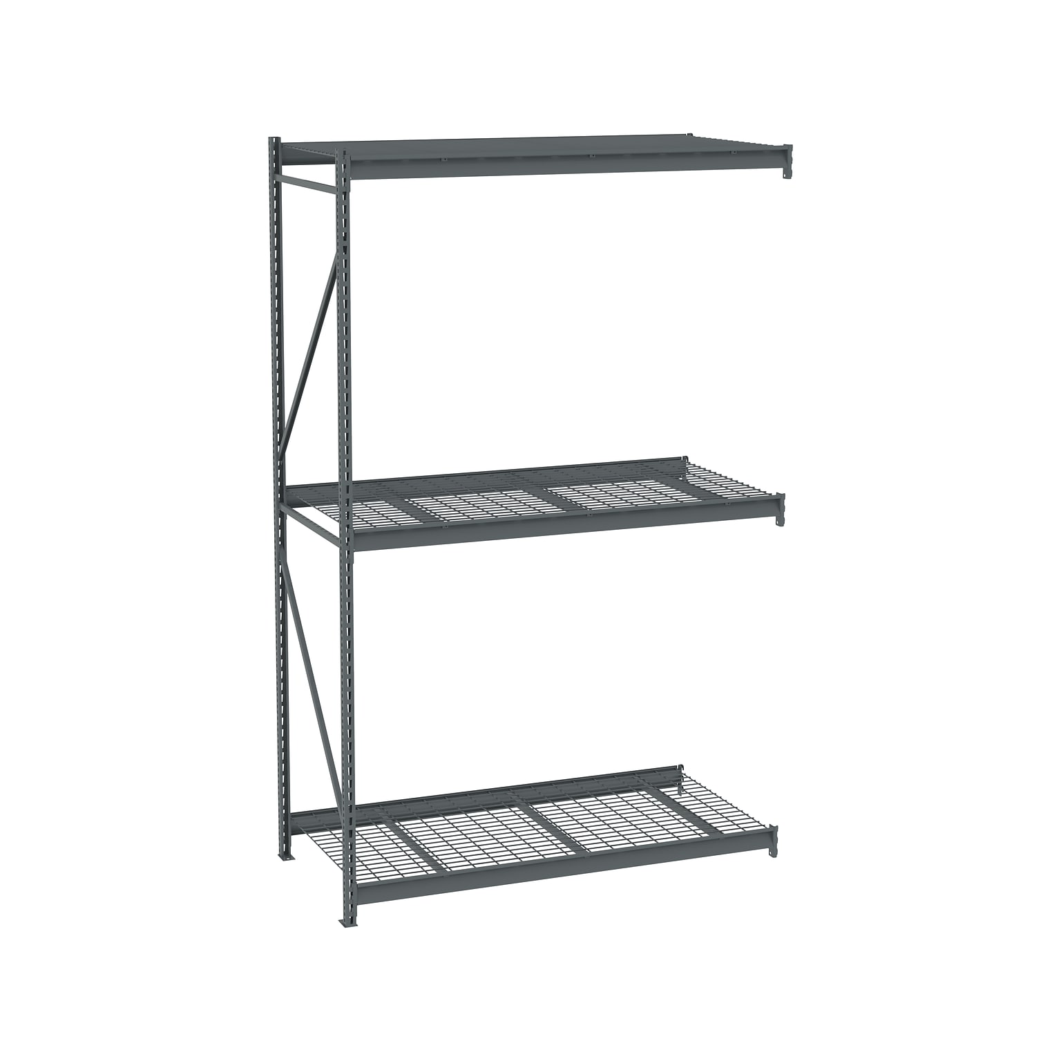 Tennsco 3-Shelf Wire Bulk Storage Rack Adder Unit, 72, Medium Gray (BU-7236120WA-MGY)