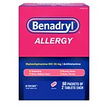 Benadryl Allergy Ultratabs Tablets, 60 Count (Pack of 2) (24489863)