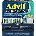 Advil Liqui-Gels Pain Reliever/Fever Reducer, Solubilized Ibuprofen 200mg, 2/Packet, 50 Packets/Box