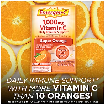 Emergen-C 1000mg Vitamin C Supplement Powder, Super Orange, 60/Pack (130213)