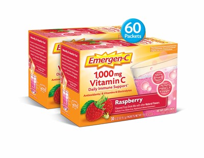 Emergen-C Drink Mix, Raspberry, 60/Box (139052)