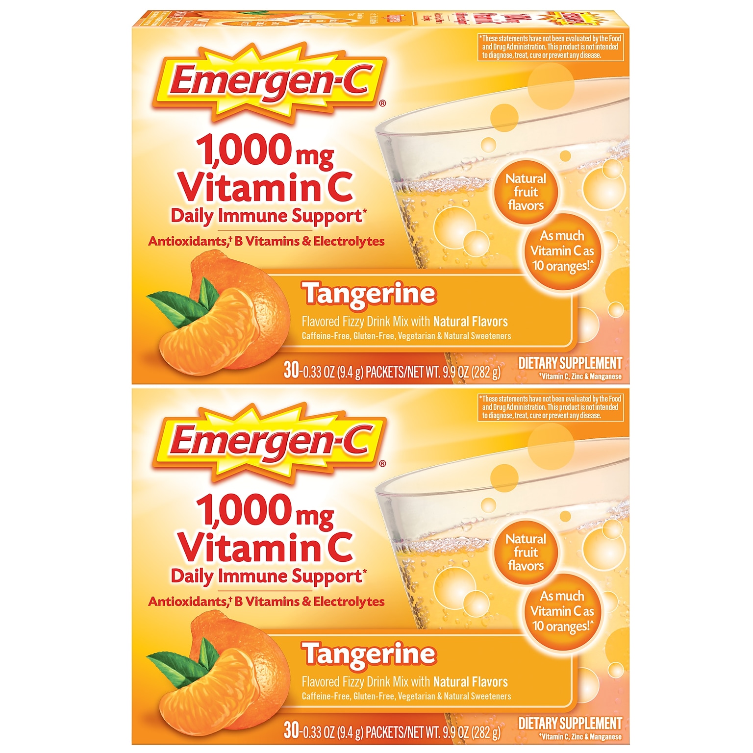 Emergen-C 1000mg Vitamin C Supplement Powder, Tangerine, 60/Box (139051)