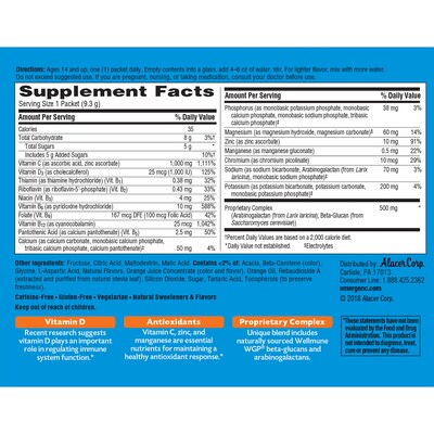 Emergen-C Immune Plus Vitamin C Supplement Powder, Super Orange, 30/Pack (F85898100042T)