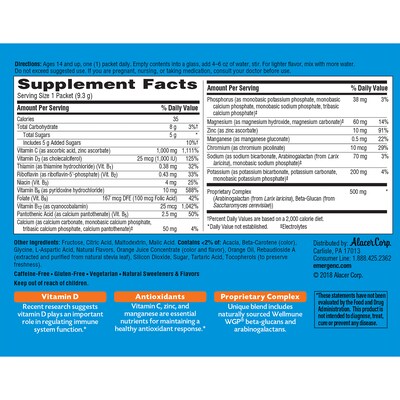 Emergen-C Immune Plus Vitamin C Supplement Powder, Super Orange, 30/Pack (F85898100042T)