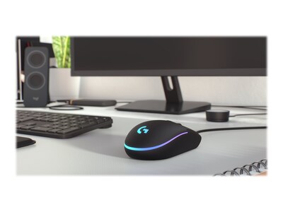 Logitech G203 LIGHTSYNC Ergonomic Optical USB Gaming Mouse, Black (910-005790)