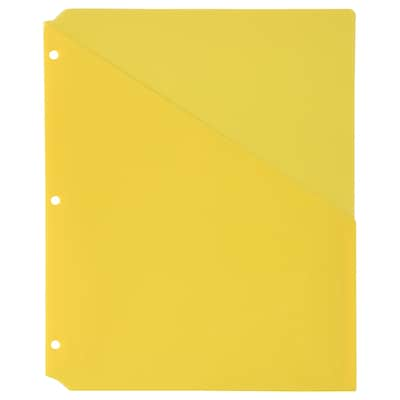 JAM Paper Plastic Binder Pockets, 3-Hole Punched, Yellow, 6/Pack (226339298)