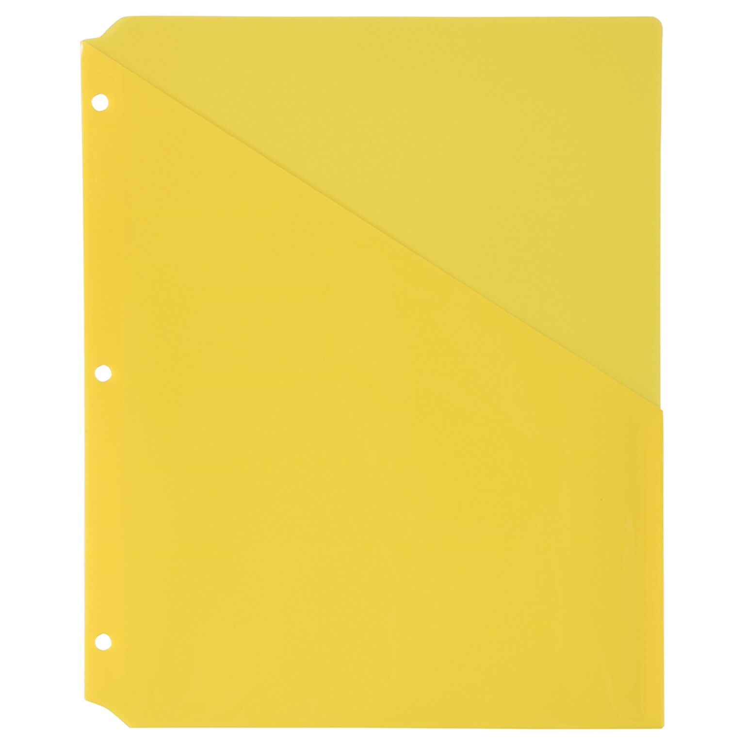 JAM PAPER Plastic Binder Pockets, 3-Hole Punched, Yellow, 6/Pack (226339298)