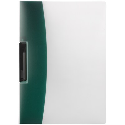 JAM PAPER Plastic Report Covers with Swing Lock Clip, 9" x 12", Dark Green/Clear, 20/Pack (SL1478B)