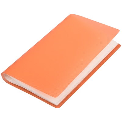 JAM PAPER Business Card Book, 72-Card Capacity, Orange (SNC72OR)