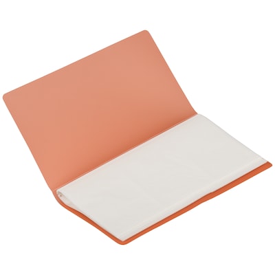 JAM PAPER Business Card Book, 72-Card Capacity, Orange (SNC72OR)