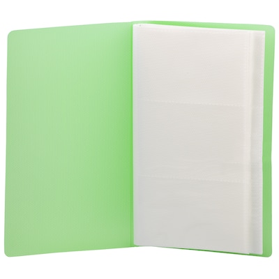 JAM PAPER Business Card Book, 72-Card Capacity, Green (SNC72GR)