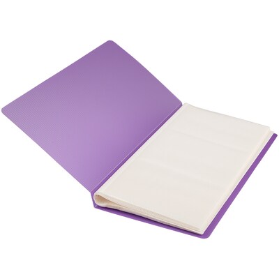 JAM PAPER Business Card Book, 72-Card Capacity, Purple (SNC72PU)