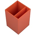 JAM PAPER 2 Compartment Plastic Pen Holder, Orange (341OR)