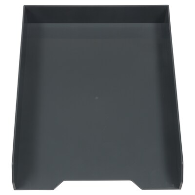 JAM Paper Stackable Front Loading Letter Tray, Letter Size, Gray Plastic, 2/Pack (344GYA)