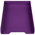 AM Paper Stackable Front Loading Letter Tray, Letter Size, Purple Plastic (344PU)