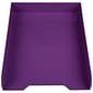 JAM Paper Stackable Front Loading Letter Tray, Letter Size, Purple Plastic, 2/Pack (344PUA)