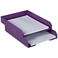 AM Paper Stackable Front Loading Letter Tray, Letter Size, Purple Plastic (344PU)