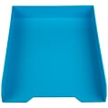 JAM Paper Stackable Front Loading Letter Tray, Letter Size, Blue Plastic, 2/Pack (344BUA)